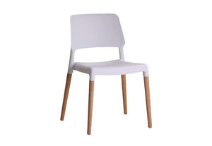 LPD Furniture Riva Black, Grey,White, Yellow Plastic & Beech Dining Dining Chair (6074518995118)