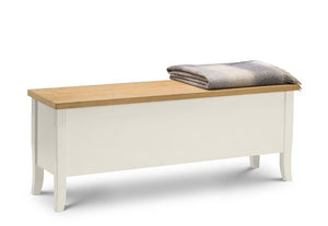 Julian Bowen Davenport Ivory Rectangular Storage Bench (5805875626150)
