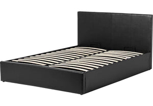 Seconique Waverley Black Faux Upholstered Fabric Bed 3FT Single 4FT6 Double (6328399331502)