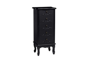 LPD Furniture Antoinette Black and White 5 Drawer Tallboy Chest (6556836528302)