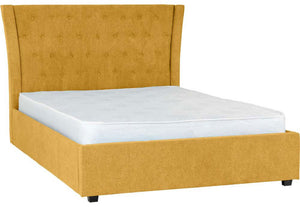 Seconique Camden Blue Grey Mustard Upholstered Fabric Bed 4FT6 Double - 135cm (5669304500390)