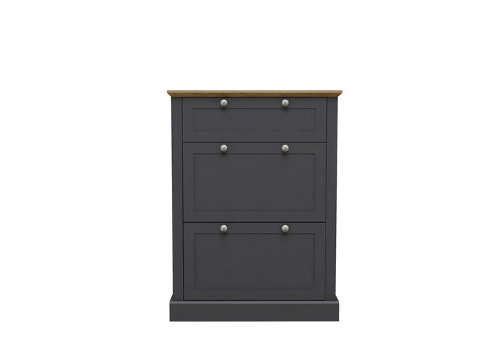 LPD Devon Oak/White, Oak/Charcoal & Oak Shoe Cabinet