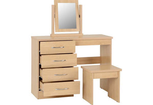 Seconique Nevada Grey, Oyster, Sonoma Oak and White 4 Drawer Dressing Table Set (5769105014950)