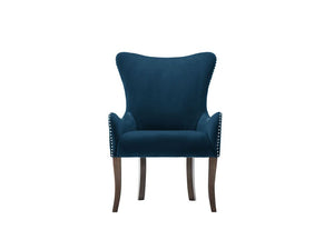 Birlea Ellis Wingback Green, Grey and Midnight Blue Upholstered Fabric Chair (5600657506470)