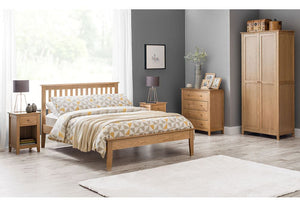 Julian Bowen Salerno Oak,Ivory & Oak, Ivory Wooden Bed Single 4FT6 Double King (5644983500966)