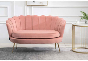 Birlea Ariel Blue and Coral Retro Upholstered Fabric Sofa 2 Seater, 1 Seater (5690512801958)