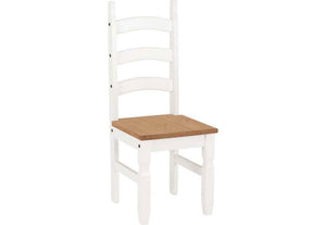 Seconique Corona Distressed Waxed Pine Grey and White Dining Chair (5780959396006)