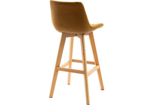 Seconique Brisbane Grey and Mustard Faux Leather Bar Chair Set of 2 (5741436502182)