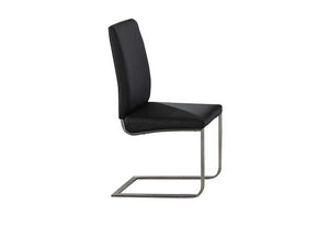 OSD Pilsen Black & White PU with Stainless Steel Leg Dining Chair (7622563856558)