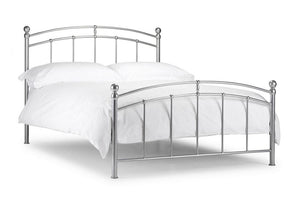 Julian Bowen Chatsworth Bright Aluminium Metal Bed 4FT6 Double 5FT King Size (5641556951206)