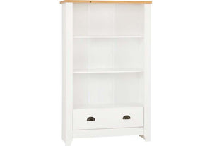 Seconique Ludlow White with Oak Lacquer Bookcase (5747483607206)