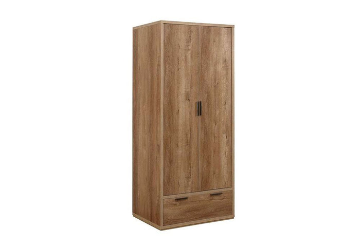 Birlea Stockwell Rustic Oak Effect 2 Door 1 Drawer and 3 Door 2 Drawer Wardrobe