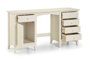 Julian Bowen Cameo Stone White 5 Drawer and 1 Cupboard Dressing Table (5801737552038)