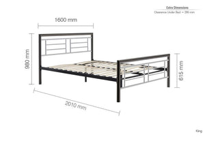 Birlea Montana Chrome & Nickel Steel Metal Bed Frame 4FT6 Double and 5FT King (5597591666854)