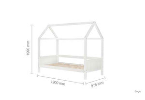 Birlea Home Grey and White Solid Pine Wooden Bed 3FT Single - 90cm (6016125501614)