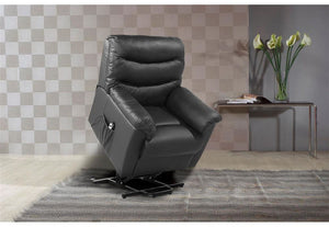 Birlea Regency Black, Brown and Wheat Faux Leather Manual Rise and Recline Chair (5600690307238)