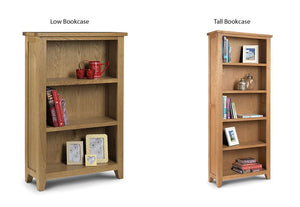 Julian Bowen Astoria Waxed Oak Low and Tall Bookcase (5799895105702)