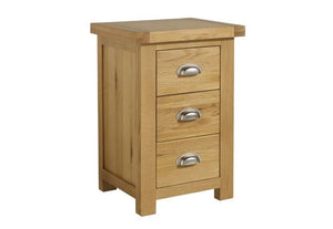 Birlea Woburn 3 Drw Bedside Table/ Nightstand/ Bedside Cabinet Oak/Oak Veneers (5600387137702)