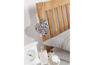Serene Mya Honey Oak Opal White Hevea Wooden Bed 3FT Small Double 4FT6 5FT 6FT (6677588967598)