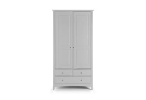 Julian Bowen Cameo Stone White Solid Pine Dove Grey 2 Door 3 Drawer Wardrobe (6570245980334)