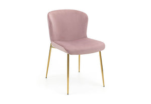 Julian Bowen Harper Dusky Pink, Grey & Blue Velvet Set of 6 Dining Chairs (7582868406446)