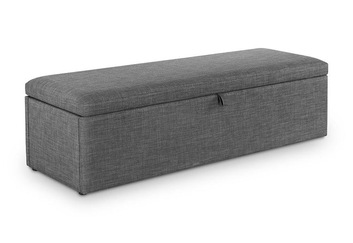 Julian Bowen Sorrento Slate Grey Linen Storage Blanket Box