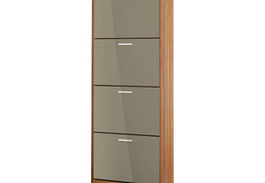 LPD Furniture Strand Black White & Grey High Gloss and Walnut 2 Drw Shoe Cabinet (6167988797614)