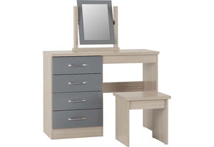 Seconique Nevada Grey, Oyster, Sonoma Oak and White 4 Drawer Dressing Table Set (5769105014950)