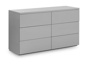 Julian Bowen Monaco Grey and White High Gloss 4 + 2 Drawer 6 Drawer Wide Chests (5642839490726)