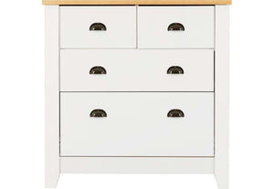 Seconique Ludlow Grey and White with Oak Lacquer 2 Plus 2 Drawer Chest (5774969733286)