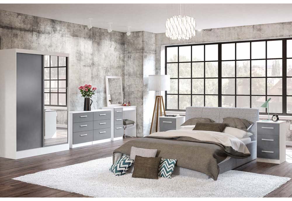 Grey shop gloss bed