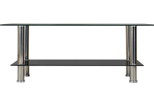 Seconique Harlequin Clear Glass/Black Border/Black Glass/Silver Coffee Table (5747242827942)