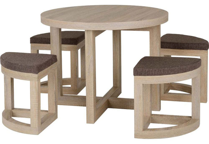 Seconique Cambourne Light Sonoma Solid Oak Stowaway Dining Set