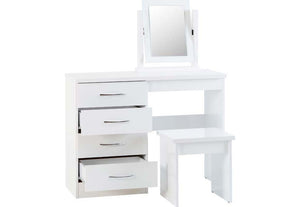 Seconique Nevada Grey, Oyster, Sonoma Oak and White 4 Drawer Dressing Table Set (5769105014950)