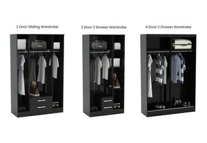 OSD Lynx High Gloss Black Wardrobe (7582012670126)