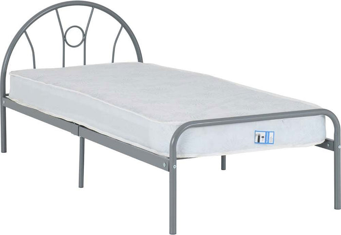 Seconique Nova Silver Metal Bed 3FT Single - 90cm