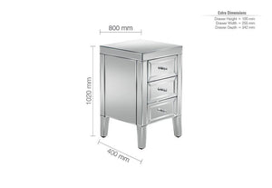 Birlea Valencia 2 Drawer and 3 Drawer Bedside Table/ Nightstand/ Bedside Cabinet (5600321306790)