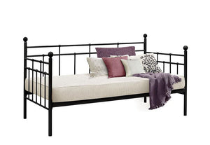 Birlea Lyon Black and Cream Metal Day Bed Frame with Comfort Care Mattress 3FT (5629804413094)