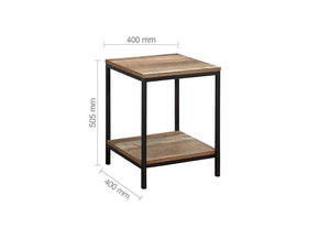 Birlea Urban Rustic Wood Effect with Black Metal Frame Lamp Table (5596196733094)