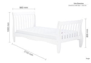 Birlea Belford White & Grey Wooden Bed 3FT Single, Small Double and 4FT6 Double (5596504555686)