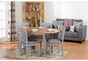 Seconique Oxford Grey/Natural Oak/Grey Fabric Dining Set (5719702700198)