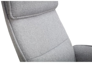 Julian Bowen Aria Grey Linen Recliner & Stool with Chrome Base (5799877148838)