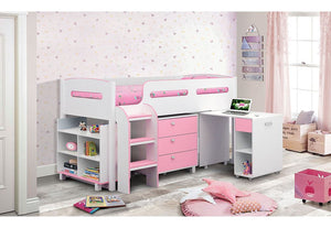 Julian Bowen Kimbo Pink and Blue Cabin Bed with Premier Mattress 3FT Single (5639001309350)