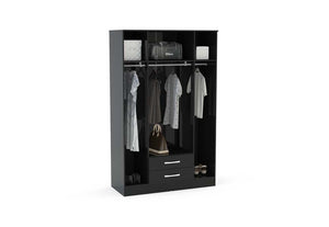 OSD Lynx High Gloss Black Wardrobe (7582012670126)