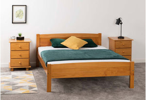 Seconique Amber Antique Pine White Solid Pine Wooden Bed 3FT Single 4FT6 Double (5669203017894)