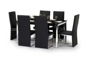 Julian Bowen Tempo Black Glass Rectangular Dining Table (5801705537702)