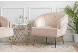 Birlea Bella 2 Seater and 1 Seater Blush Pink Upholstered Fabric Sofa (5600596459686)