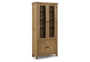 Julian Bowen Astoria Waxed Oak 4 Door Display Cabinet (5801711829158)
