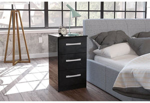 Birlea Lynx High Gloss 3 Drawer Bedside Table/ Nightstand/ Bedside Cabinet (5600283263142)