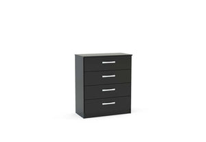 Lynx Black Gloss Bedroom Furniture Wardrobe Chest Bedside by Birlea (6770584944814)